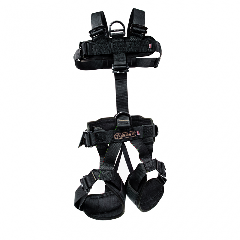352B Padded Lightweight Assault Full Body Harness with rear waist pad D ring. (Sizes S-XL)