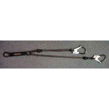 876-5B 4-5ft. Adjustable Lanyards for lighter weight workers (>100 LBS) - Alum. Hooks (Black)