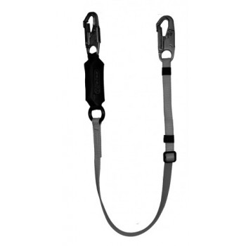 816-12B Adjustable w/6-12 ft. Free Fall SA Lanyard - 3/4" Steel Snap Hooks (Black)